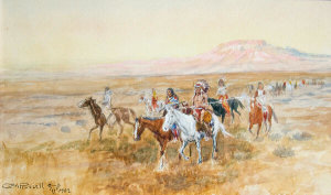 Charles M. Russell - Crossing the Northern Plains, 1902