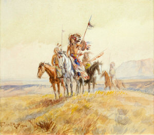 Charles M. Russell - An Indian War Party, 1902