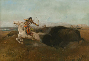 Charles M. Russell - Indians Hunting Buffalo, 1894