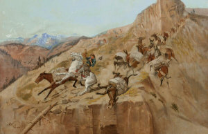 Charles M. Russell - Attack on the Mule Train, 1894
