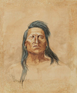 Charles M. Russell - Bear Claw [Chief Bear Claw], ca. 1900