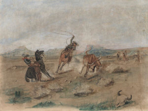 Charles M. Russell - Roping the Renegade, ca. 1883