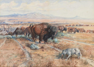 Charles M. Russell - Guardian of the Herd, 1899