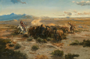 Charles M. Russell - Buffalo Hunt, 1901