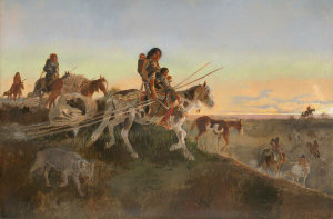 Charles M. Russell - Seeking New Hunting Grounds [Breaking Camp], ca.1891