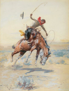 Charles M. Russell - The Bucker, 1904