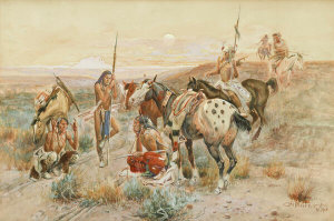 Charles M. Russell - First Wagon Trail [First Wagon Tracks], 1908