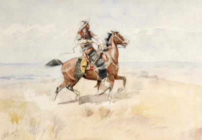 Charles M. Russell - Cowboy on a Bay Horse, c.1895