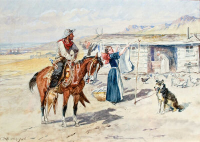 Charles M. Russell - Thoroughman's Home on the Range, c. 1897