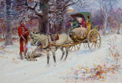 Charles M. Russell - Old Christmas in New England, 1918