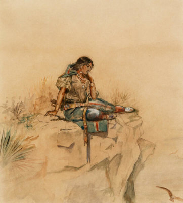 Charles M. Russell - Indian Maiden, 1896