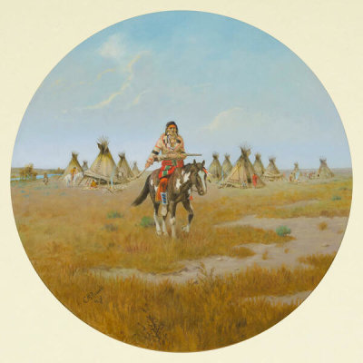 Charles M. Russell - Indian Camp, c.1895