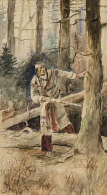 Charles M. Russell - Indian Hunter, c. 1890