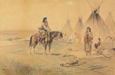 Charles M. Russell - The Brave's Return, ca. 1891