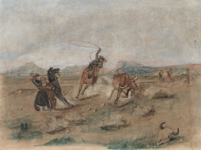 Charles M. Russell - Roping the Renegade, ca. 1883