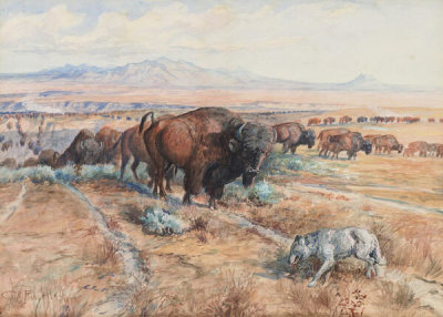 Charles M. Russell - Guardian of the Herd, 1899