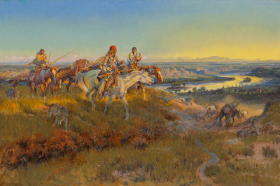 Charles M. Russell - When White Men Turn Red, 1922