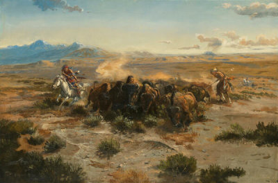 Charles M. Russell - Buffalo Hunt, 1901