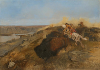 Charles M. Russell - The Buffalo Runners, ca. 1892