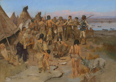 Charles M. Russell - Captain William Clark of the Lewis and Clark Expedition Meeting with the Indians of the Northwest, 1897