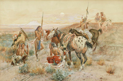 Charles M. Russell - First Wagon Trail [First Wagon Tracks], 1908